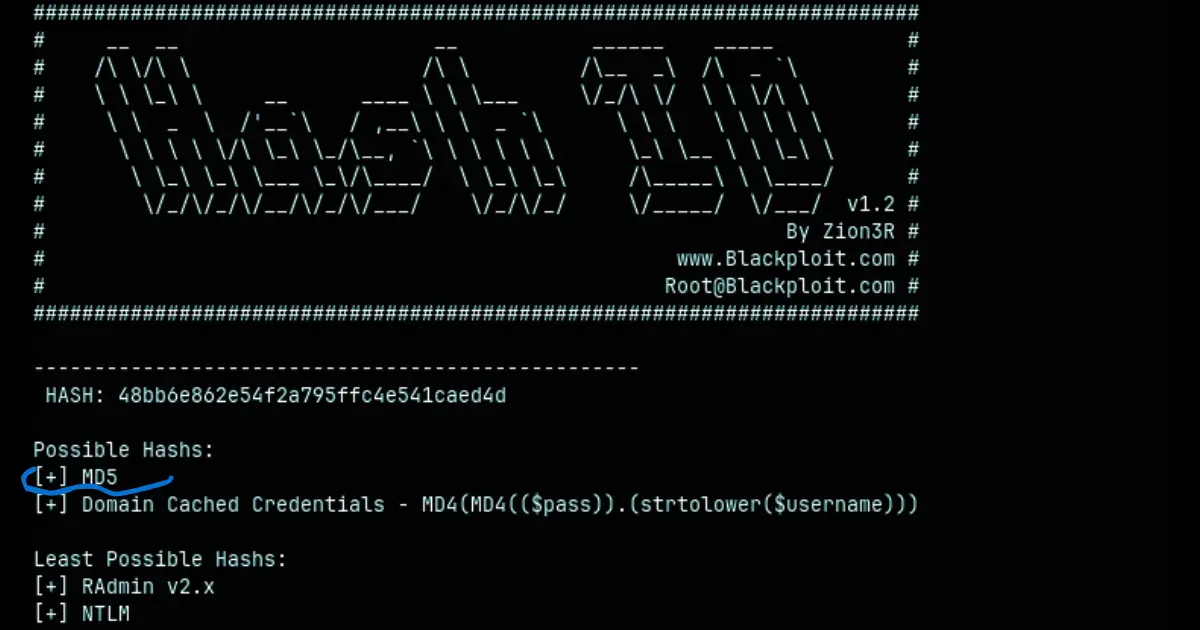 md5 screenshot